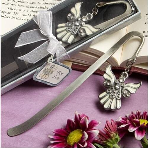 Freeshipping 100pc 2017 new christening favor gifts supplies baby shower favor guest souvenirs baptism give away Angel bookmark