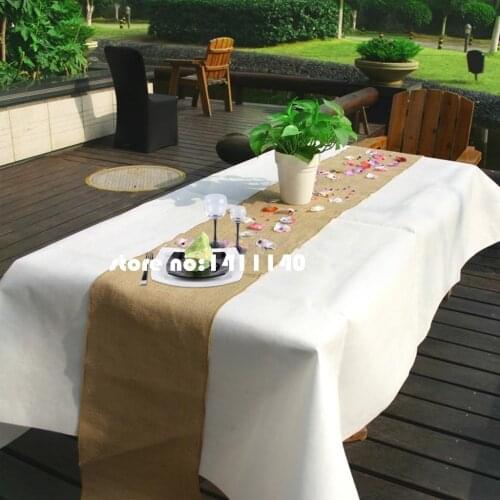 Chemin de table mariage 10m Burlap Table Runner Natural Jute Country Outedoor Wedding Party decorations with free shipping
