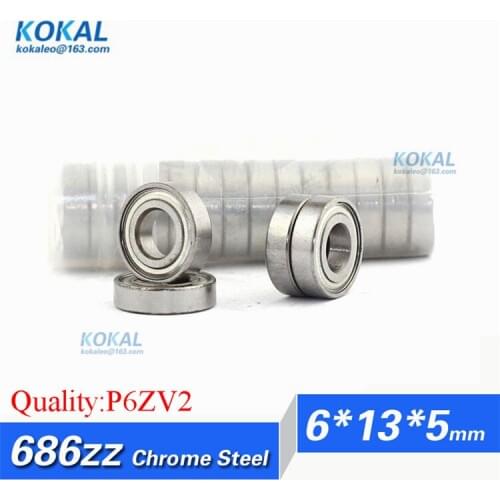 [CM686ZZ-P6]Free Shipping 10pcs chrome steel W628/6ZZ 686zz gcr15 steel furniture bearing 6mm*13mm*5mm