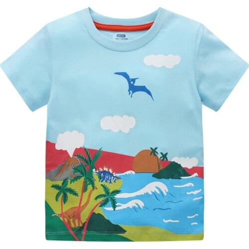 Jumping Meters Summer Girls T shirts With Giraffe Applique Hot Selling Kids Tops Baby Clothes Animals Tees