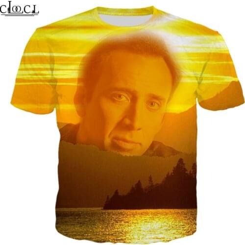 CLOOCL Newest Nicolas Cage 3D Print Mens T Shirt Harajuku Summer Short Sleeve Street Casual Unisex T-shirt Tops Drop Shipping