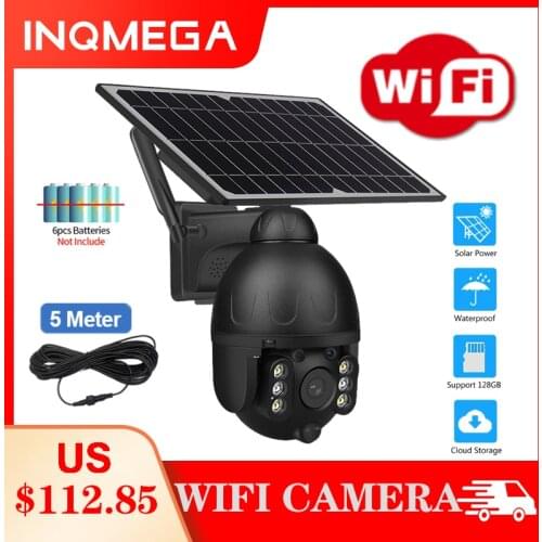 INGMEGA WIFI Camera Video Solar Outdoor IP Camera Powered PTZ Speed Dome Camera Battery CCTV Waterproof Surveillance