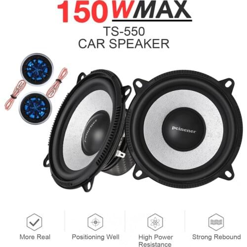 4pcs 5 Inch 13cm Car Component Speaker System 150W Vehicle Door Auto Audio Stereo Speakers Set HiFi with Tweeter Crossover