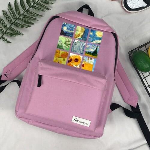 Van Gogh bagpack bolsas designer laptop fashion femenina mujer infantil mochilas da moda backpack