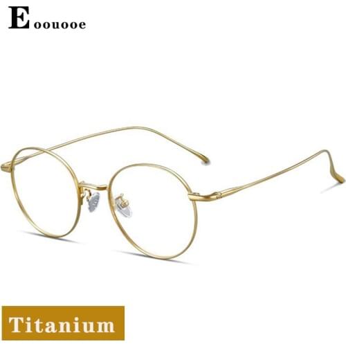Pure titanium Round Frame Men Women Unisex Optical Glasses Oculos Eyewear Gafas Opticas Lesebrille Goggles 12g