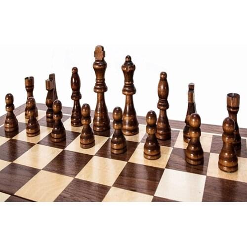 Wooden International Chess Set 3 in 1 Board Travel Games Chess Backgammon Draughts Entertainment Toys for Children Baby Toy