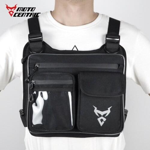 2020 New Multi-Function Motorcycle Chest Bag Vest Outdoor Sports Fitness Men Protective Reflective Top Vest Cycling Fishing Vest