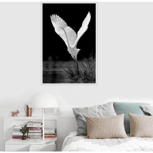 White Bird Animal Poster Canvas Print Painting Wall Art Living Room Home Decoration