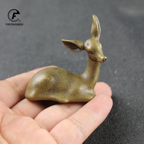 Retro copper Christmas Deer Christmas Elk brass Reindeer Christmas Decoration home decoration accessories modern Miniature Props