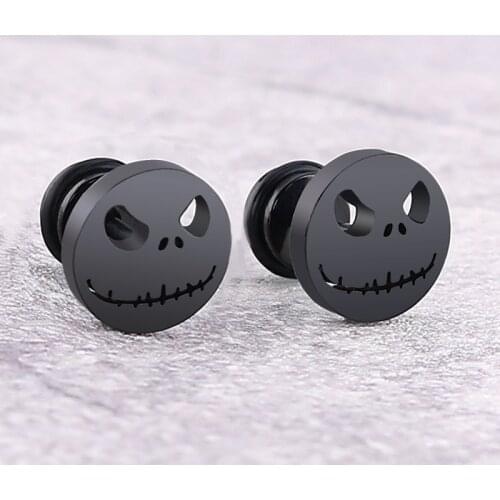 2pcs Pumpkin Stud Earrings Stainless Steel Ear Studs Punk Halloween Gold Ear Piercing Earing for Women Men Fashion Jewelry Gifts