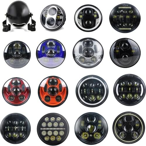 5.75 Inch LED Headlight 5 3/4" led DRL 50W DRL hi/lo beam Projector headlights for dyna Sportster Softail 883 XL883 FXCW