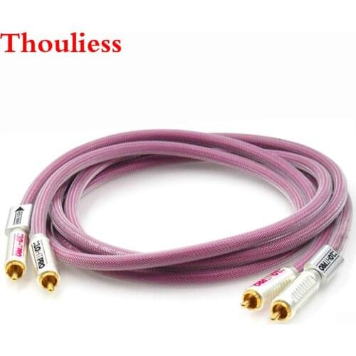 Thouliess Pair HIFI Gold Plated RCA Plug HTP1 PRO RCA XLO Audio Cable CD Amplifier Player Speaker RCA Interconnect Cable