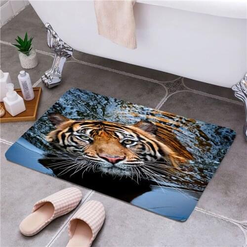 Tiger Entrance Door Floor Mat Door Mat Non-Slip Foot Pad Home Welcome Carpet For Hallway Bath Kitchen Doormat