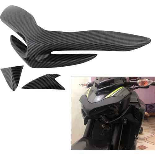 Front Headlight Headlamp Upper Cover Beak Nose Cone Extension Cowl Carbon Look For KAWASAKI Z 900 Z900 ZR900 ABS 2017 2018 2019