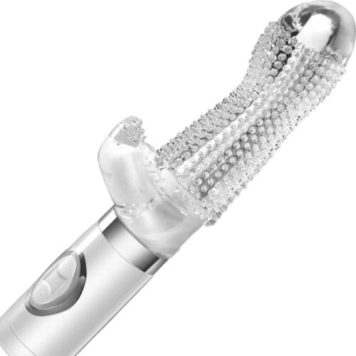 Transparent rotating vibrator anal vaginal Stimulating Breast clitoris prostate massage adult erotic toys dildo masturbation