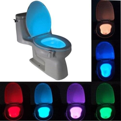 Waterproof Toilet Seat Night Lights Motion Sensor Back Light Portable 8 Colors Toilet Bowl Lamp WC Toilet Light Toliet Light