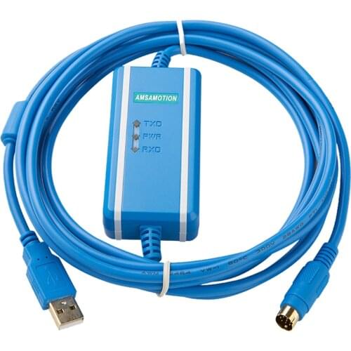 Amsamotion FX-USB-AW Suitable Mitsubishi FX3U 3G 1N 2N 1S Series PLC Programming Cable Replaced by USB-SC09-FX