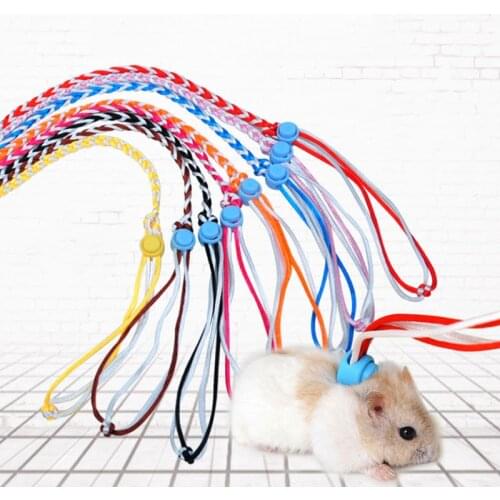 1.4m Adjustable Pet Hamster Leash Harness Rope Gerbil Cotton Rope Harness Lead Collar for Rat Mouse Hamster Pet Cage Leash