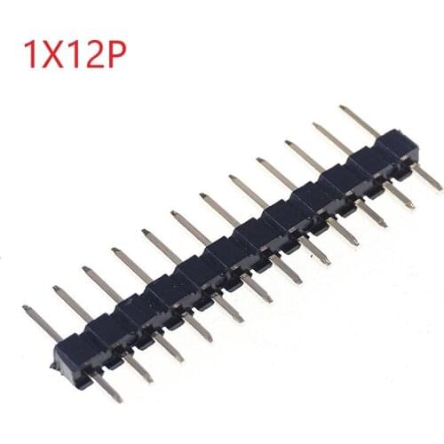 100pcs 1x12 P 12 Pin 2.0 mm Pin Header male single row Straight PCB 180 Through Hole Insulator height 2.00mm Rohs Lead Free