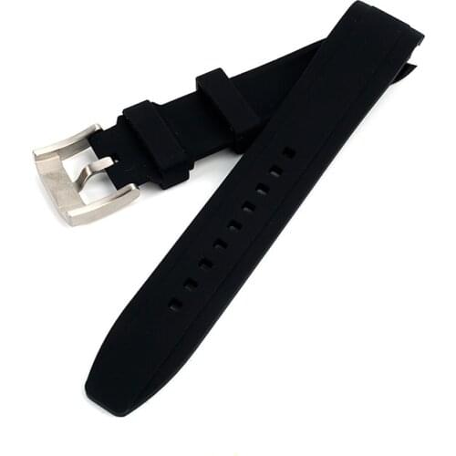 22mm natural rubber curved end band strap fit for SKX007 SKX009 7002 Dive Watch