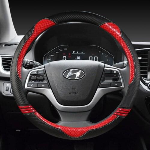 37-38CM PU Leather Car Steering Wheel Cover Anti-slip for Hyundai i30 kona i10 iX35 elantra santa fe Auto Accessories