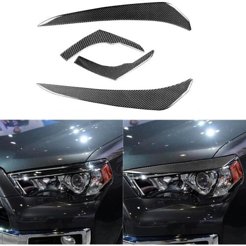 Stable 4Pcs Reliable Wear-resistant Headlight Eyebrow Sticker Carbon Fiber Headlight Eyebrow Sticker Standard