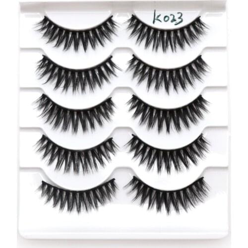 5 pairs of eyelashes, natural mink eyelashes, 3D fluffy soft false eyelashes, no cruel eye makeup false eyelashes