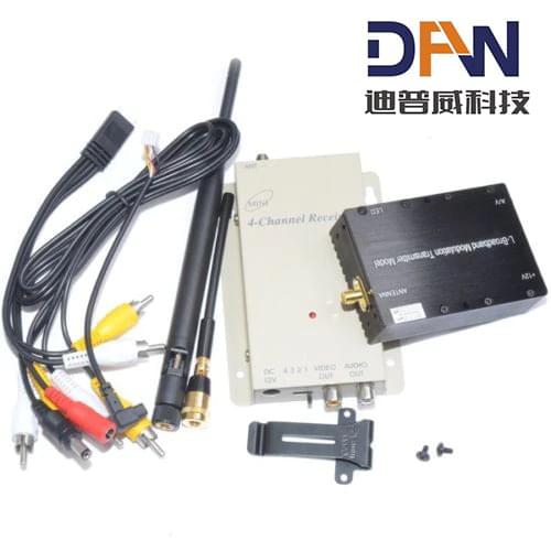 Wireless 1.2G 5W 5000MW 4CH FPV CCTV Audio Video AV Transmitter Receiver+Antenna