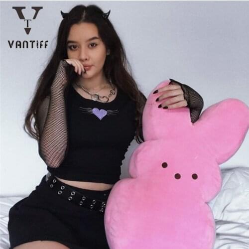 Bodycon Crop Tops Gothic Harajuku Zipper Stylish T-shirt Womens Summer Round Collar Embroidered Mesh Yarn Stitching Body Girl