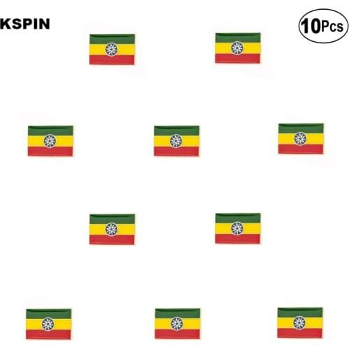 Ethiopia Flag Brooches Lapel Pin Flag badge Brooch Pins Badges 10Pcs a Lot