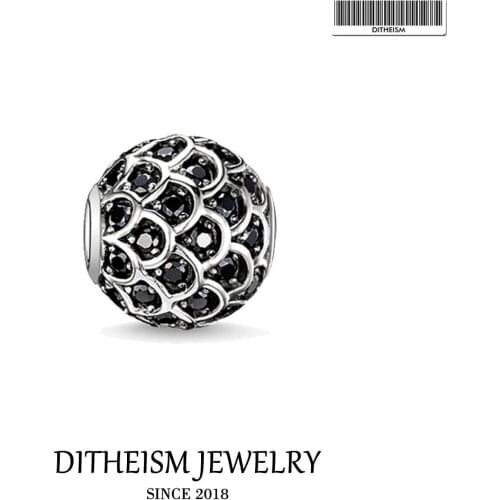 DIY Beads Black Koi Fish Charm 5mm Ho,2018 New Fashion Silver Jewelry Trendy Gift For Women Girl Fit Bracelets Necklace Choker