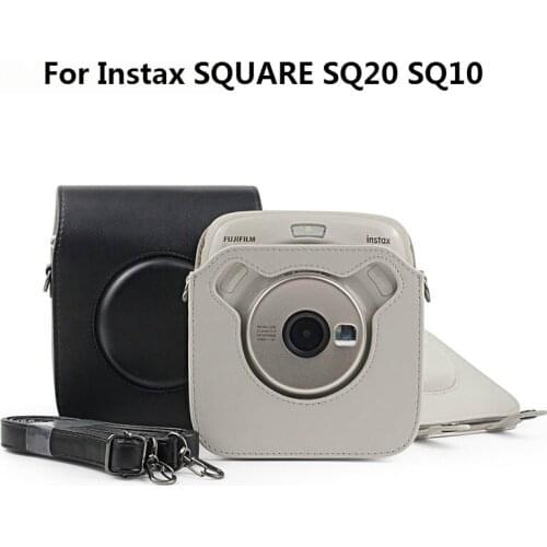 Camera Bag Case For FUJIFILM Instax SQUARE SQ20 SQ10 PU Leather Vintage Shoulder Strap Pouch Camera Protection Carry Cover
