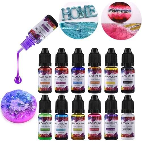 10ml Diffusion Art Ink Alcohol Resin Pigment Liquid Colorant Dye Ink High Concentration Pigment For Epoxy Resin Jewelry Making