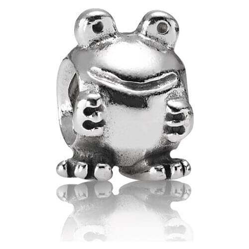 European Fashion DIY Jewelry Silver Plated Zinc Alloy Metal Bead Charms in Froggie Shape Fit for Pandora Bracelet & Bangles