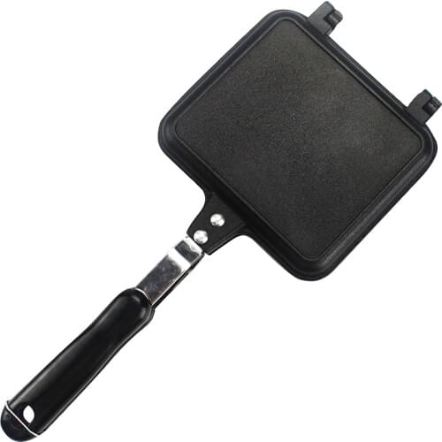 NHBR-Sandwich Mold Double-Sided Cake Bread Toast Mold Diy Barbecue Non-Stick Burning Stove Cake Tray With Handle