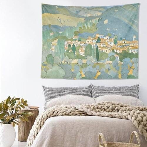 Tapestry Niche Art Background Cloth Dormitory Bedside Layout Bedroom Wall Decoration Hanging Ins Wind Renting House Renovation
