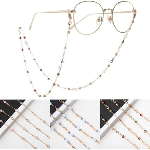 Imixlot 3 Styles Colorful Crystal Bead Eyeglass Holder Fashion Glasses Chain for Women Anti-slip Eyewear Cord Neck Lanyard