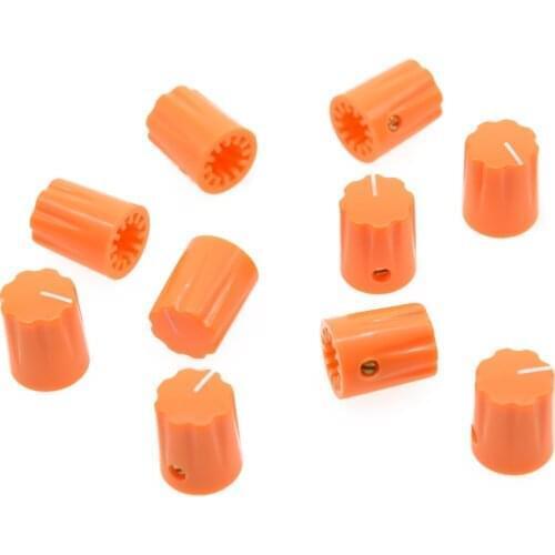 KAISH 10pcs Orange Guitar Scalloped Edge Davies 1900H Style AMP Knob Effect Pedal Knobs