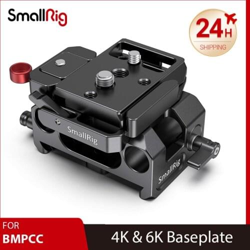 SmallRig BMPCC 4K Camera Plate Baseplate for Blackmagic Design Pocket Cinema Camera 4K ( for Manfrotto 501PL ) W/ 15mm Rail Rod