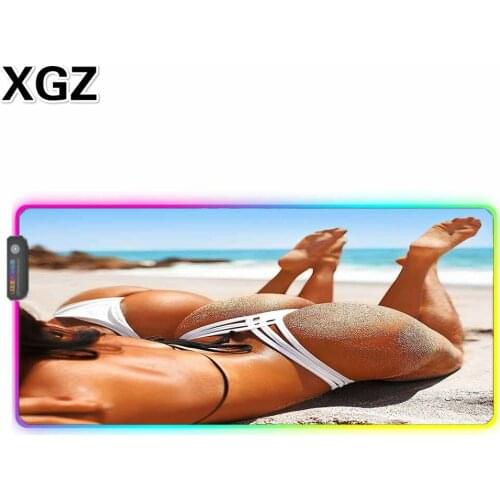 XGZ Sexy Big Butt Pattern Large Mouse Pad LED Light Backlit Color RGB Computer Notebook Office Game Accessories Mouse Pad Desk