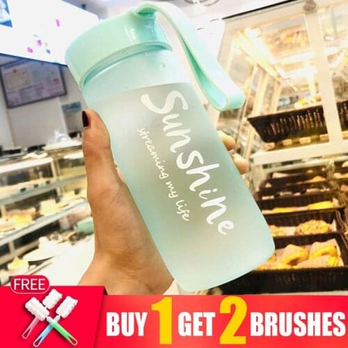 Water Jug 500ml Sports Square Bottled Drinking Drink Bottle 600ml Creative Frosted Outdoor Milk Fruit infuser My Water Bottles