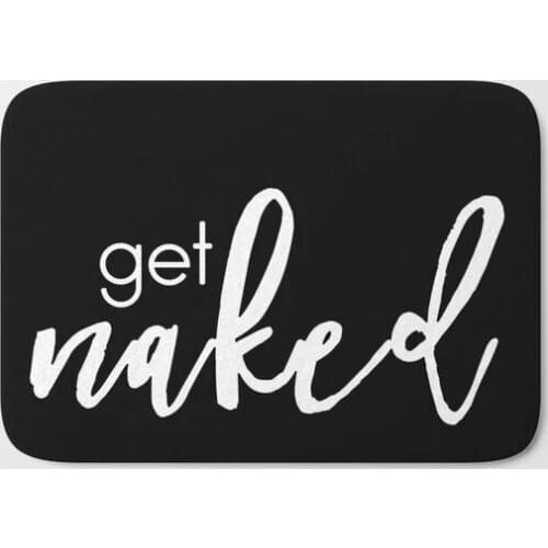 HOT Bathroom Rugs Get Naked White on Black Bath Mat Flannel Absorbent Non Slip Doormat for Entrance Door
