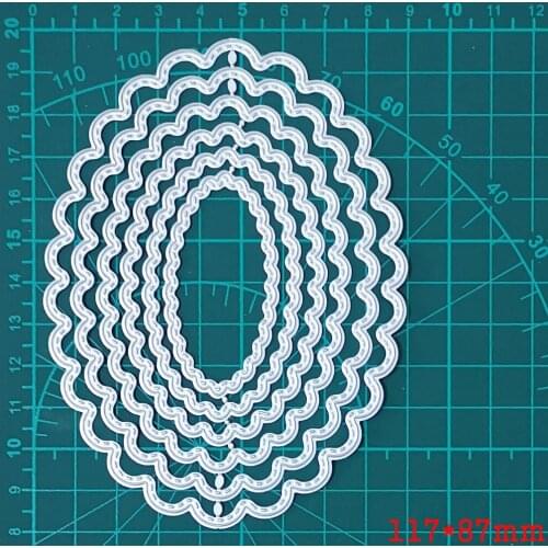 Metal Cutting Dies Layer Oval Border 2021 New Die Mold Stencils for Craft Scrapbook Greeting Card Making Decorative Die Template