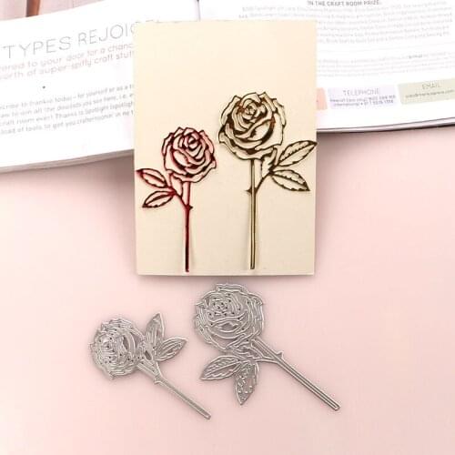 DUOFEN METAL CUTTING DIES rose flower branches leaves stencil DIY Scrapbook Paper Album 2020 new