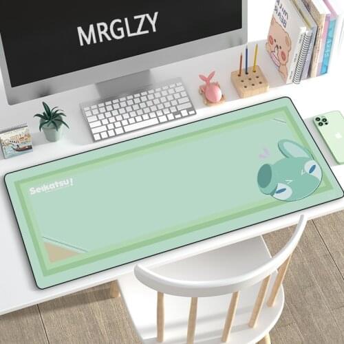 Cute Cartoon Mouse Pad Comtuper Green Eye Protection DeskMat XXL Large Mousepad Gaming Accessoroes Laptop Gamer Keyboard MausMat