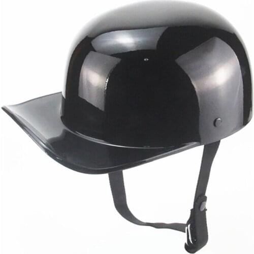 Motorcycle Retro Helmet Full Face Baseball Cap Helmet Peaked Cap Motorcycle Safety Accessories Bright Black