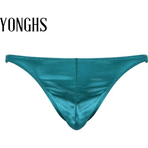 Mens Gay Homme Jockstrap Glossy Low Waist Elastic Waistband Briefs Underwear Birthday Gift Solid Color Bulge Pouch Underpants