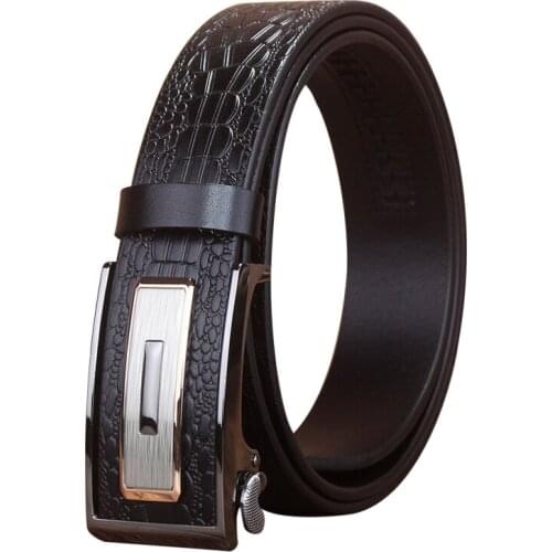 2018 SLIGOLEEE Fashion Male belt Automatic Buckle Top Brand Luxury Business Belt Cow Genuine Leather belt for men 35mm Width