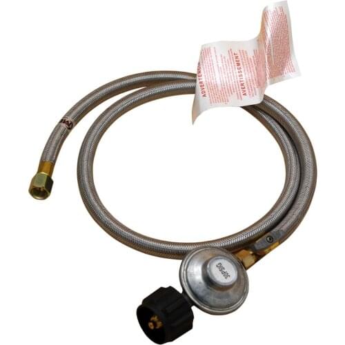 QCC1 Type 30PSI Non-Adjustable Regulator with Stainless Steel Flexible Hose (QCC1 Type 4FT 30PSI with Shut-Off Valve)