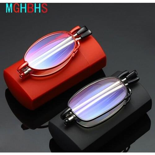 MGHBHS New High Quality Unisex Portable Folding Anti-Blue Light Reading Glasses For Portable Glasses Case